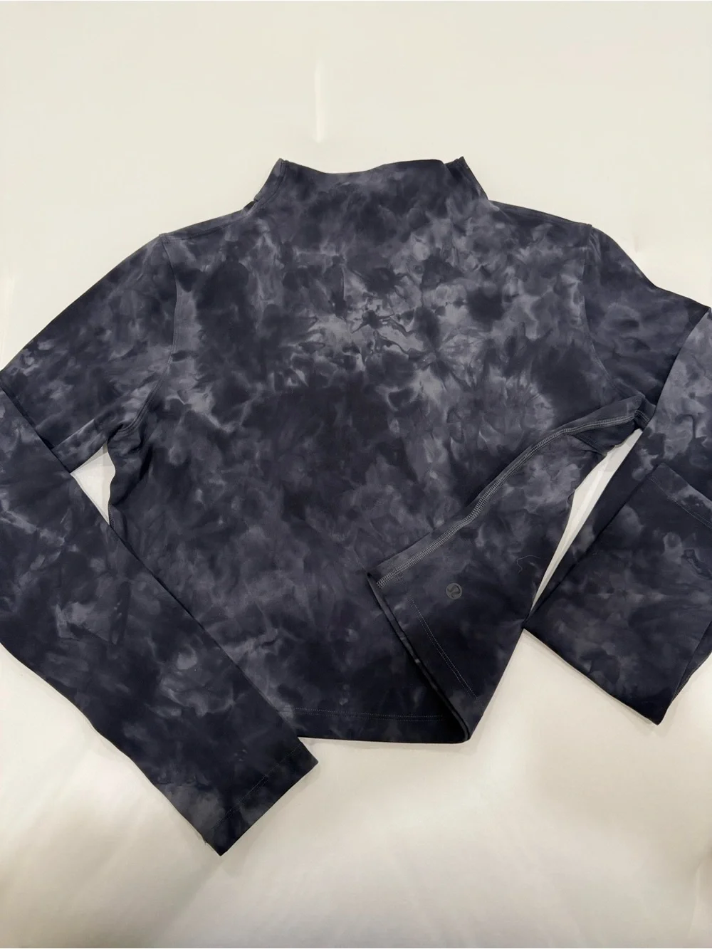 lululemon athletica Black Tie-Dye Mock Neck Long Sleeve Top